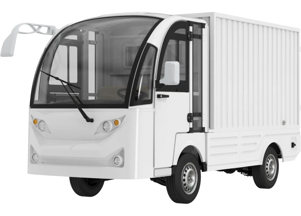 Hauler HL24, cargo box, closed cab · 2 seats, front three-quarter view