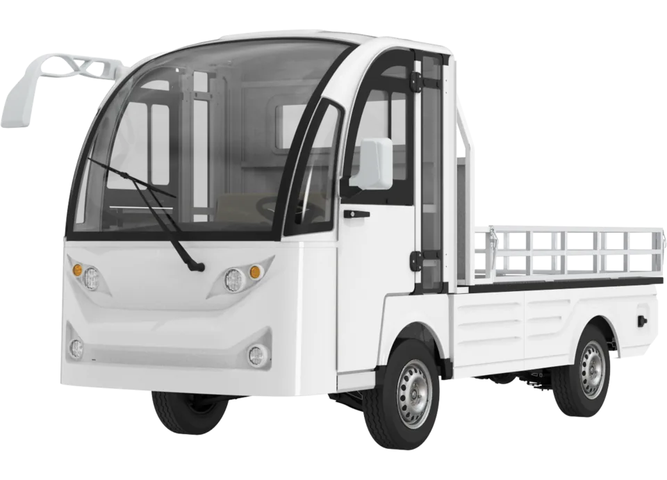 Hauler HL24, flat deck, closed cab · 2 seats, front three-quarter view