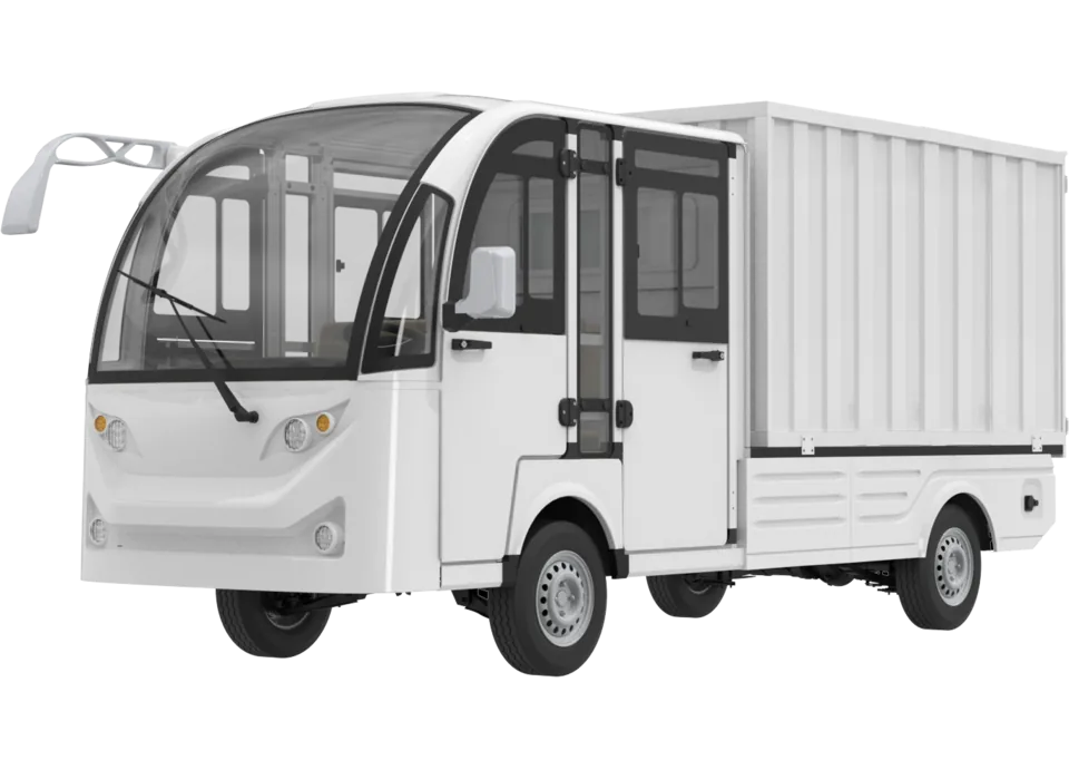 Hauler HL32, cargo box, closed cab · 5 seats, front three-quarter view